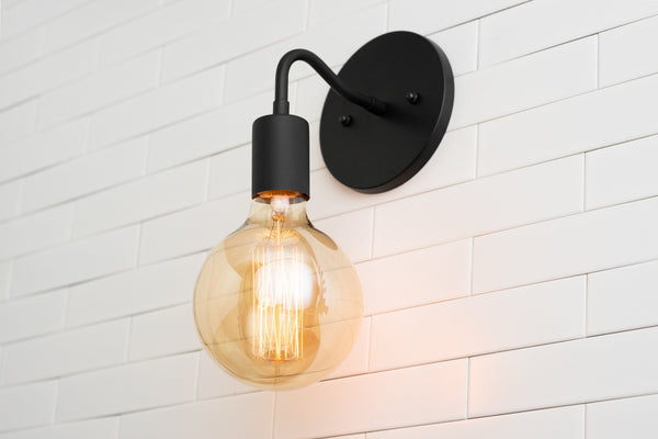 Minimalist Industrial Lighting - Edison Bulb outlet Sconce - Simple Lighting - Small Wall Light - Model No. 1174