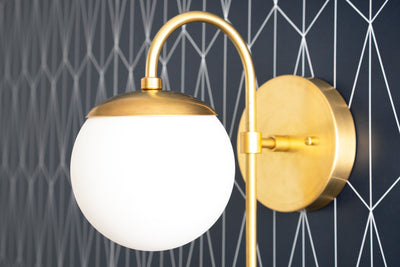 Brass Sconce - Globe Sconce - Wall Light Globe - Bathroom Sconces - Vanity Sconce - Bathroom Fixture - Peared Creation