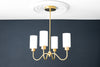 Chandelier Lighting - Dining Room Light - Brass Lighting - Frosted Glass Light - Ceiling Light - Model No. 4563