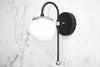 Chrome Sconce - Globe Sconce - Wall Light Globe - Brushed Nickel - Bathroom Sconces - Vanity Sconce - Bathroom Fixture