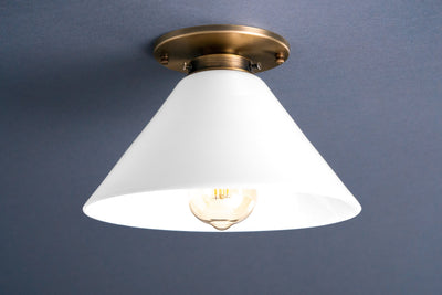 Vintage Lighting - Shade Lighting - White Glass Shade - Ceiling Light - Ceiling Lamp - Model No. 3808