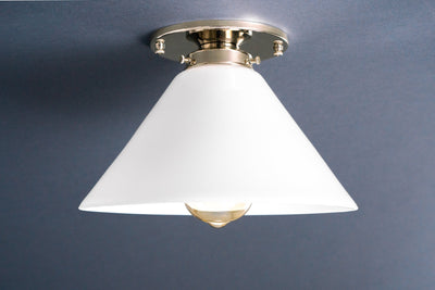 Vintage Lighting - Shade Lighting - White Glass Shade - Ceiling Light - Ceiling Lamp - Model No. 3808