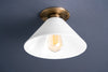 Vintage Lighting - Shade Lighting - White Glass Shade - Ceiling Light - Ceiling Lamp - Model No. 3808