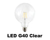 4.5 Watt - 450 Lumens - Clear G40 Globe Light Bulb - 2400 Kelvin