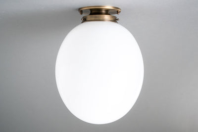 Oval Globe Light Fixture - Acrylic Light - Large Globe Lighting - Ceiling Light - Flush Mount - Model No. 8571