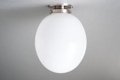 Oval Globe Light Fixture - Acrylic Light - Large Globe Lighting - Ceiling Light - Flush Mount - Model No. 8571