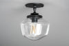 Ceiling Light - 8in Clear Schoolhouse - Art Deco Lighting - Pendant Lamp - Made In USA - Model No. 7493