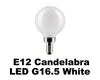 5.5 Watt - 500 Lumens - E12 Candelabra Base - LED G16.5 White Light Bulb