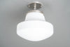 12" Ceiling Light - Opal Glass Light - Large Globe Lighting - Industrial Lighting - Semi Flush Mount - Model No. 8167