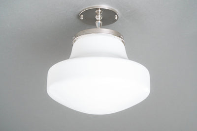 12" Ceiling Light - Opal Glass Light - Large Globe Lighting - Industrial Lighting - Semi Flush Mount - Model No. 8167