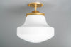 12" Ceiling Light - Opal Glass Light - Large Globe Lighting - Industrial Lighting - Semi Flush Mount - Model No. 8167