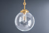 10in Clear Globe Lighting - Art Deco Pendant - Drop Lighting - Glass Shade - Globe Ceiling Light - Model No. 2288