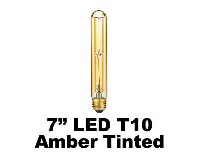 7" LED T10 Amber Tinted Clear Bulb