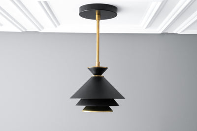 Pendant - Cone Pendant - Deco Lamp - Layered Shade - Model No. 2706