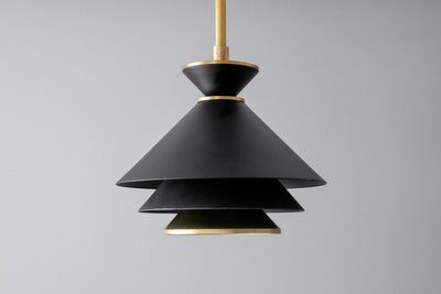 Pendant - Cone Pendant - Deco Lamp - Layered Shade - Model No. 2706