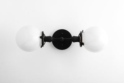 White Globe Vanity Light - Hallway Lighting - Vanity Light - Bathroom Lighting - Art Deco Lighting - Globe Light - Model No. 9543