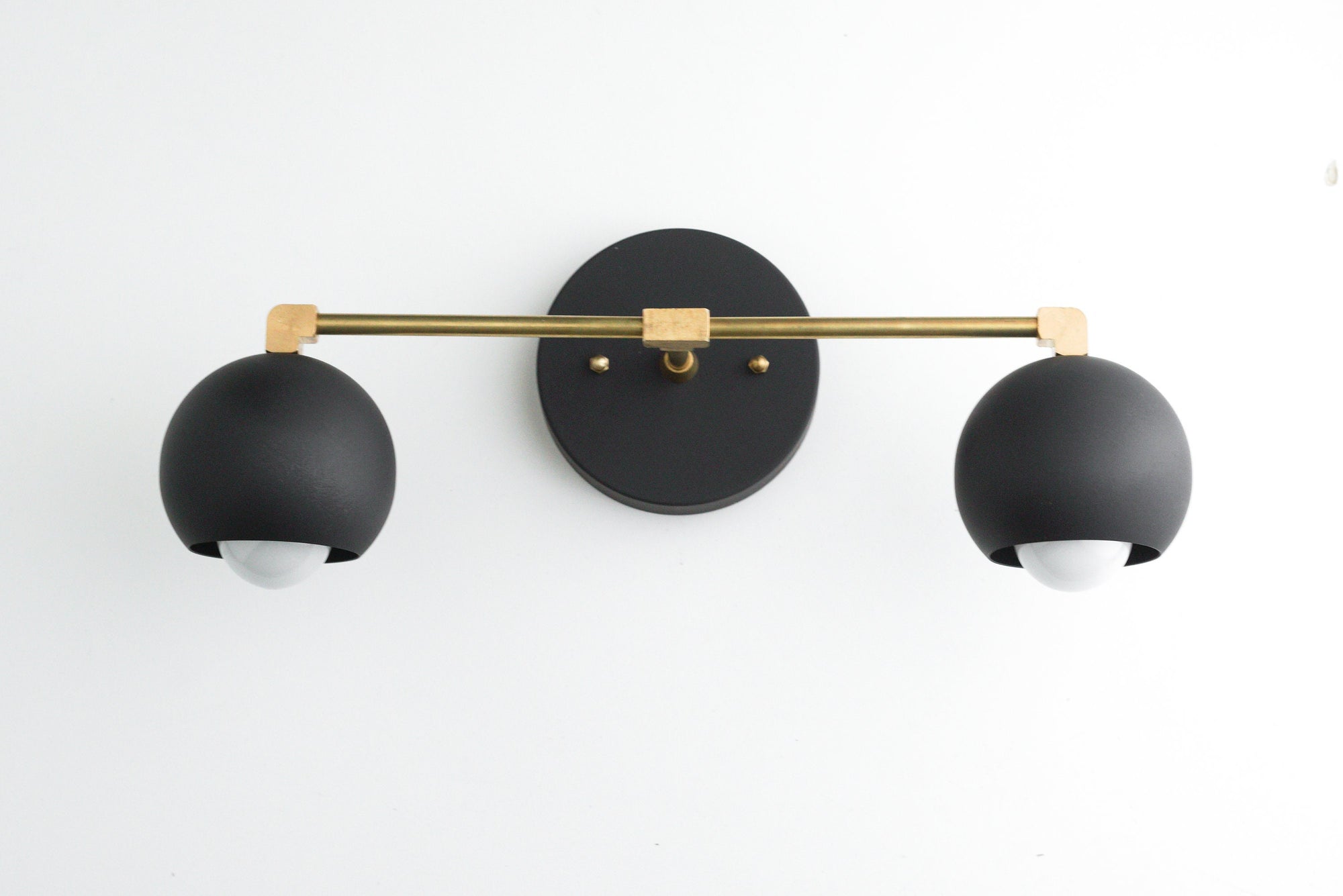 Modern Vanity popular - Black Wall Light - Bathroom Fixture - Black Orb Sconce - Modern Bathroom - Black White Light - Model No. 5469