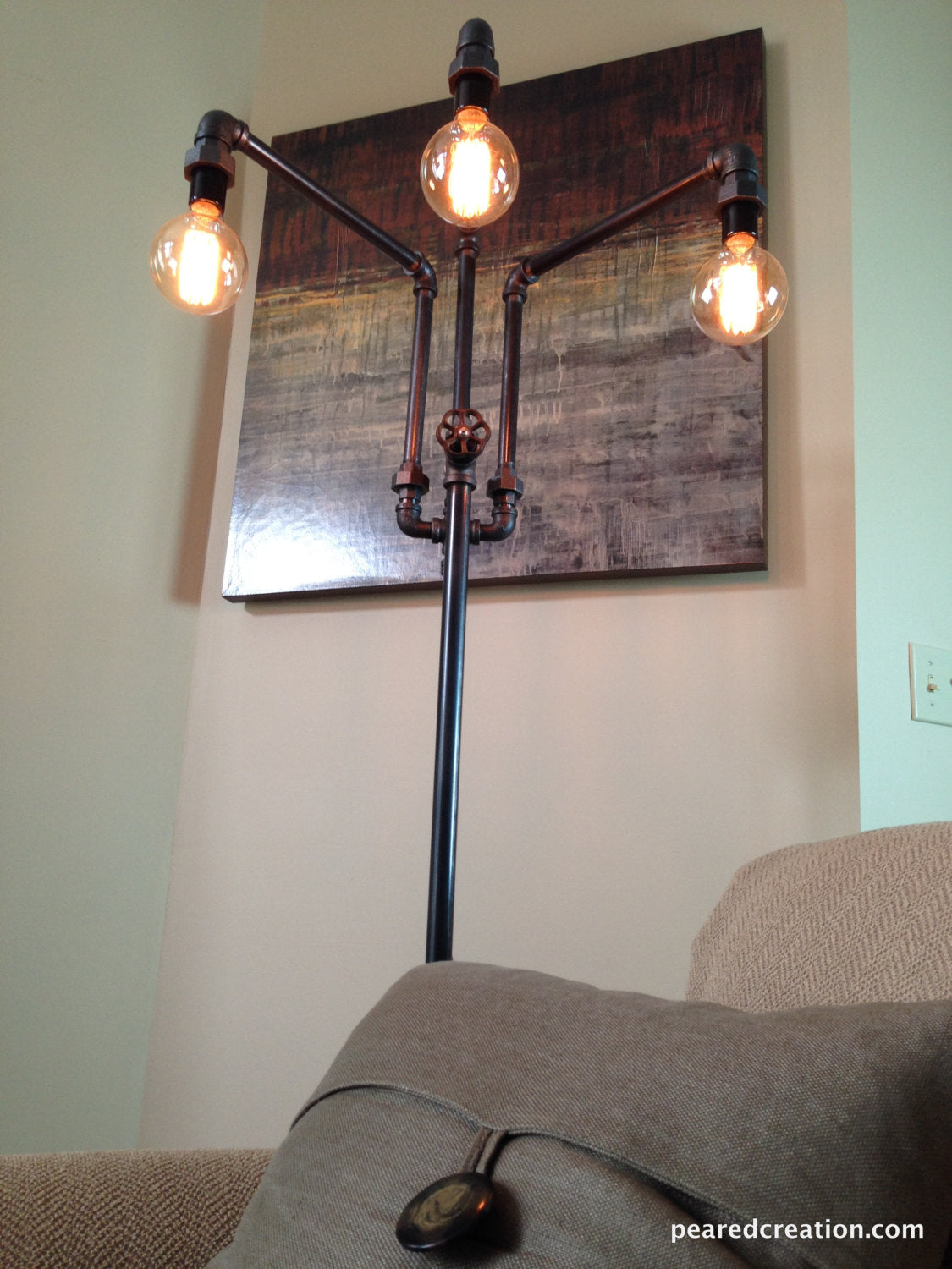 Diy black pipe floor clearance lamp